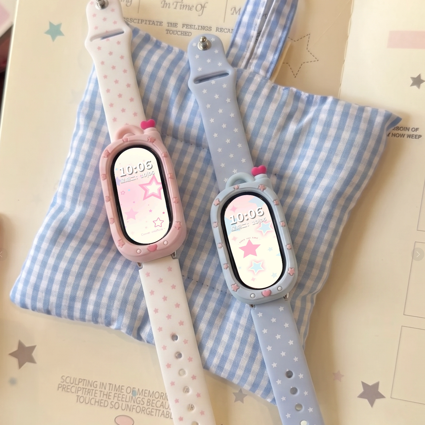 多巴胺星星反扣硅胶彩印表带图片