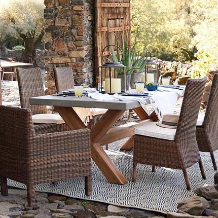 美30508式复古实木茶餐桌家用做旧小户型饭桌原木长条桌法全式工