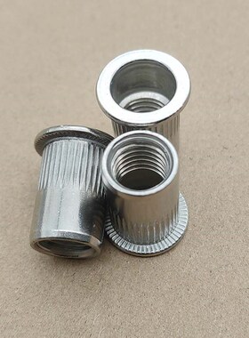 150pcs  304不锈钢拉铆螺母 沉头平头滚花圆形竖纹拉母铆螺母