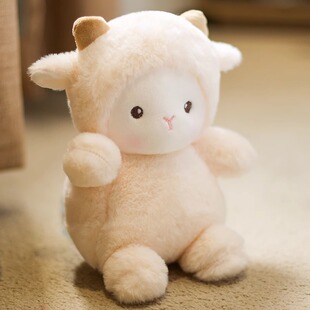 英贝萌可爱波克小羊公仔毛绒玩具娃娃睡觉抱枕小白羊玩偶生日礼物