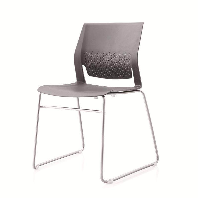 塑料椅叠落椅靠背椅实心钢脚电脑椅会议椅子坐垫扶手座椅办公