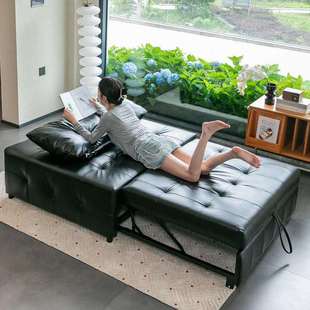 时尚简约可伸缩可展开沙发床方块设计可坐可躺客厅卧室单双人沙发