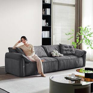 布艺沙发大象耳朵客厅意式现代简约轻奢网红风格磨砂绒羽绒直销价