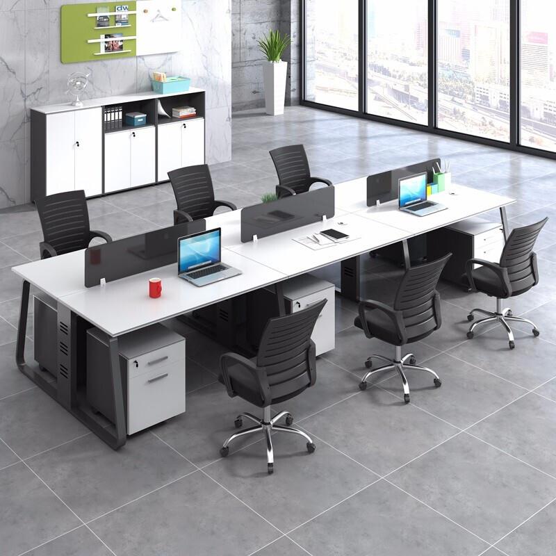 办公家具办公桌职员工位员工电脑桌简约现代单双四六八人多人座