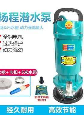 家用潜水泵220V抽水机井用农用370W750W浇灌抽水泵污水泵清水泵