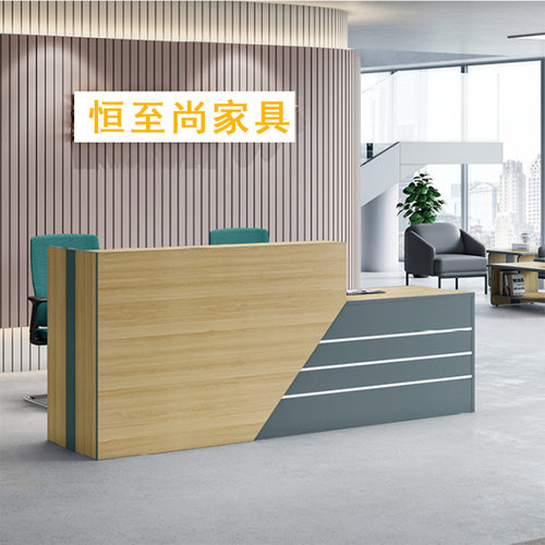 简约白色烤漆异形收银接待台
