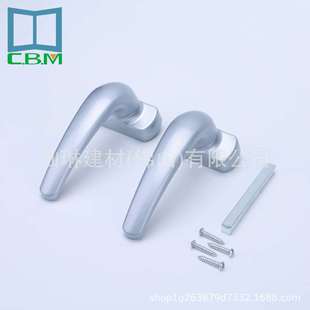 塑钢门锌合金把手中东门窗五金配件平开门窗对穿执手把手