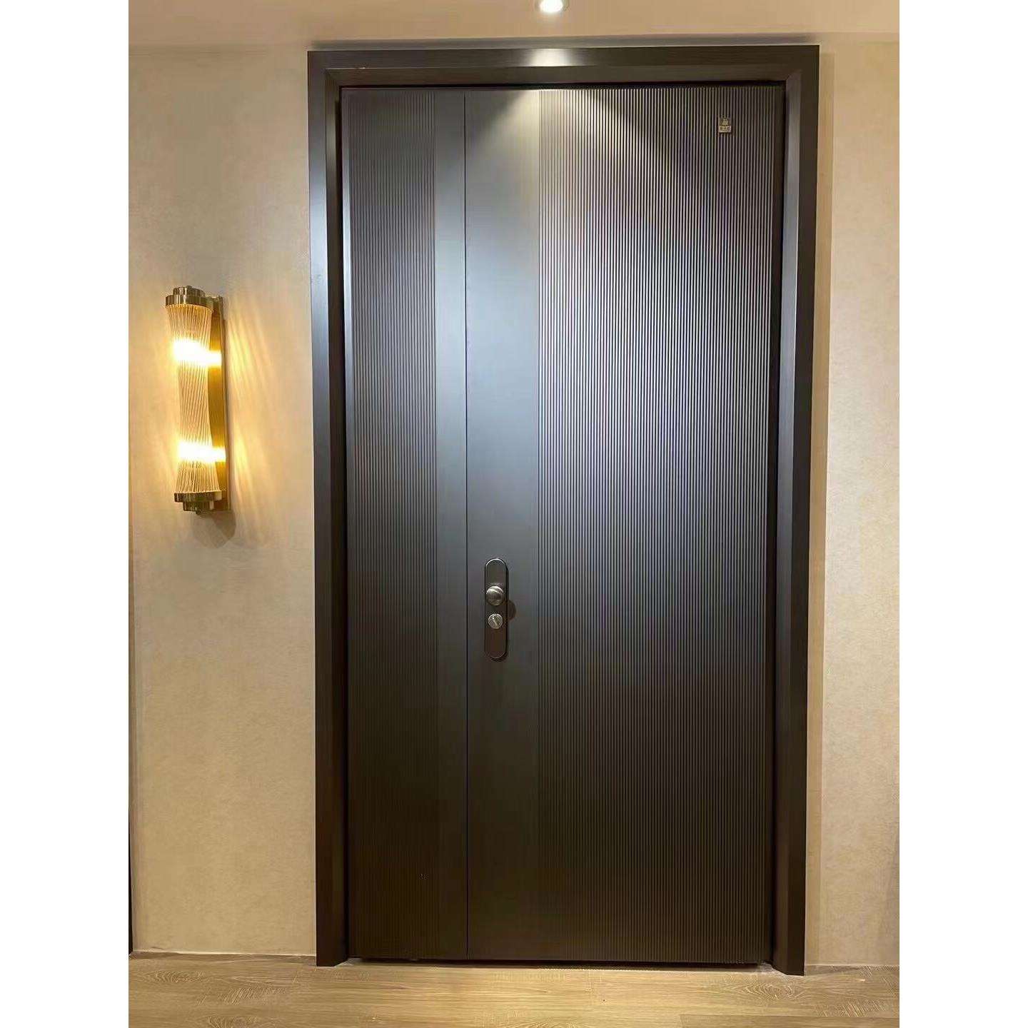 2023款北欧轻奢入户门智能系统防盗门4MM精雕铸铝门包邮包安装