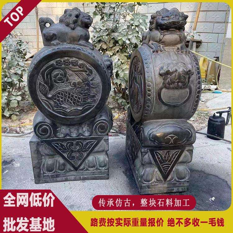 门鼓青石招财貔貅石雕门鼓对庭院别墅门口仿古摆件汉白玉抱鼓石