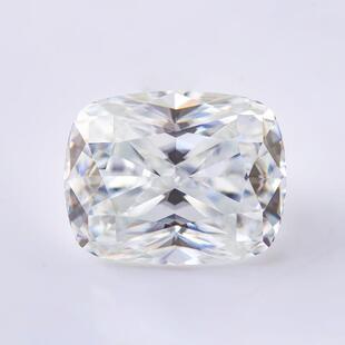 冰花切白色莫桑石裸石F色肥长方冰花切莫桑石现货过钻石笔测