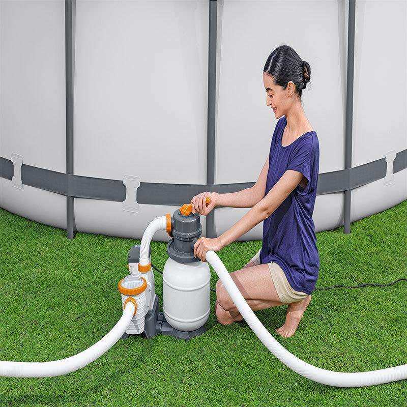 Bestway58497家庭泳池过滤设备1500gal欧规砂滤器地面水池净化器