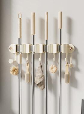 壁挂拖把挂钩夹免打孔收纳神器浴室卫生间拖布扫把卡扣固定收云邦