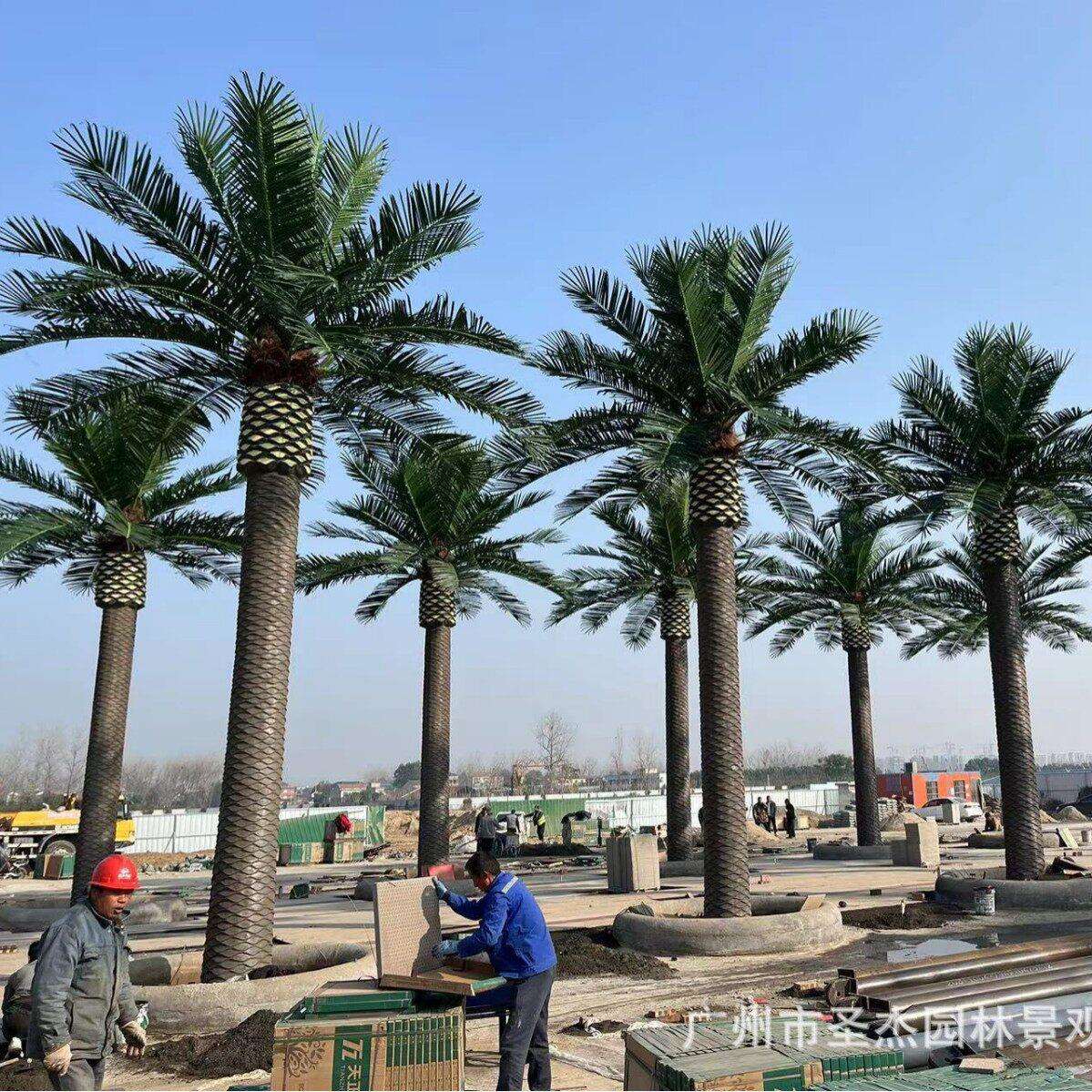 广州仿真海藻树大型仿真树阻燃抗雪压假海枣树房地产园林造景假树