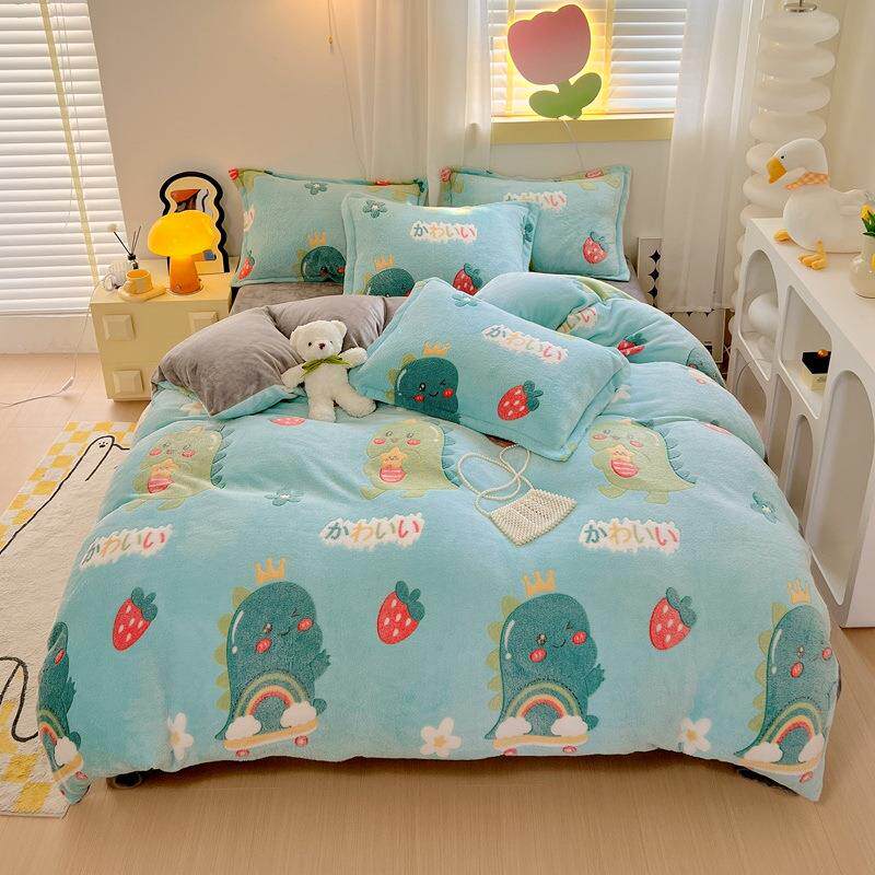 2023年新款雪花绒四件套直销冬季保暖绒加厚床上用品三件套