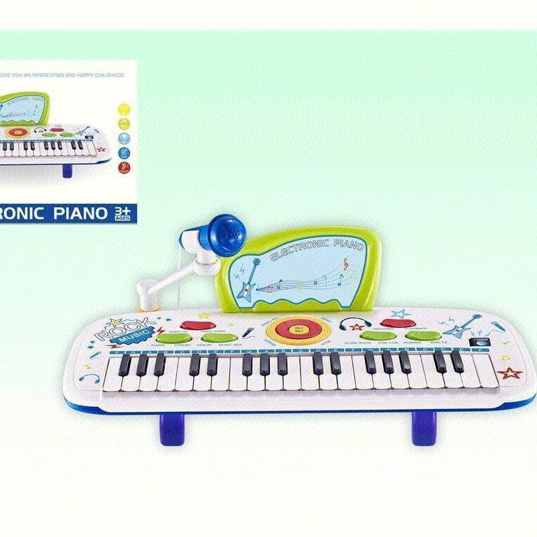 37键蓝色电子琴儿童电子琴钢琴音乐儿童益智早教玩具