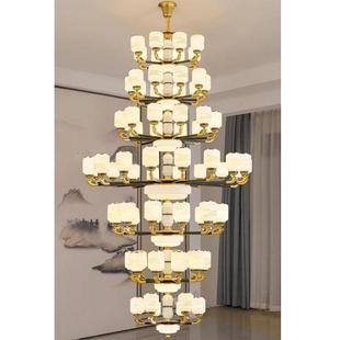 复式楼大吊灯别墅挑空客厅主灯新中式楼中楼挑高跃层中空大厅灯