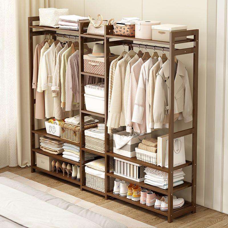 简易挂衣架多功能落地家用立式衣柜架子卧室收纳衣服置物架衣帽架