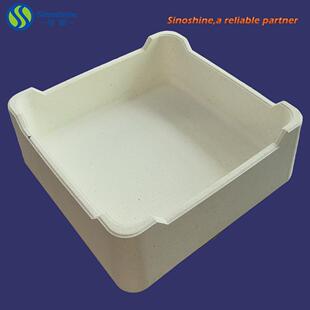 宇邦销售耐化学侵蚀性好用于粉体烧结的方形熔融石英陶瓷坩埚