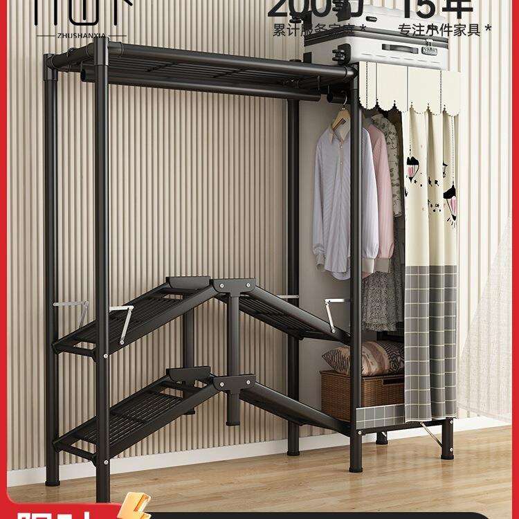 衣柜家用卧室免安装可折叠简易组装布衣橱全钢架结实耐用出租房用