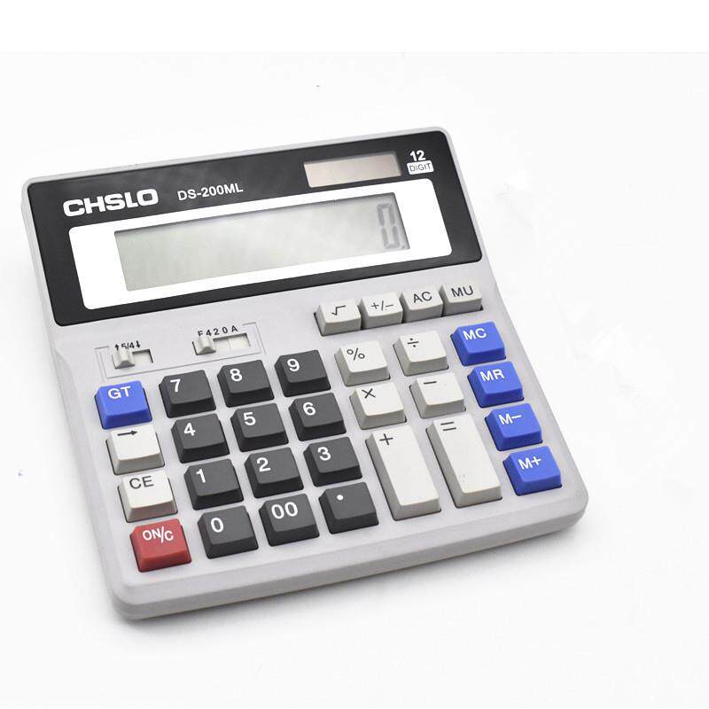 CHSLO卡斯龙 200ML电池太阳能计算机双电源桌面大按键商务计算器