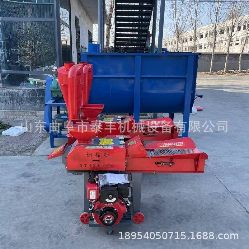 用养殖牛羊干湿两用粮食秸秆粉碎机玉米秸秆花生秧自动进料粉碎机