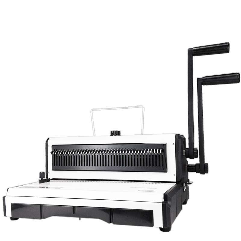 T970R铁圈装订机双线圈装订机全抽刀40孔圆孔打孔机台历铁圈机