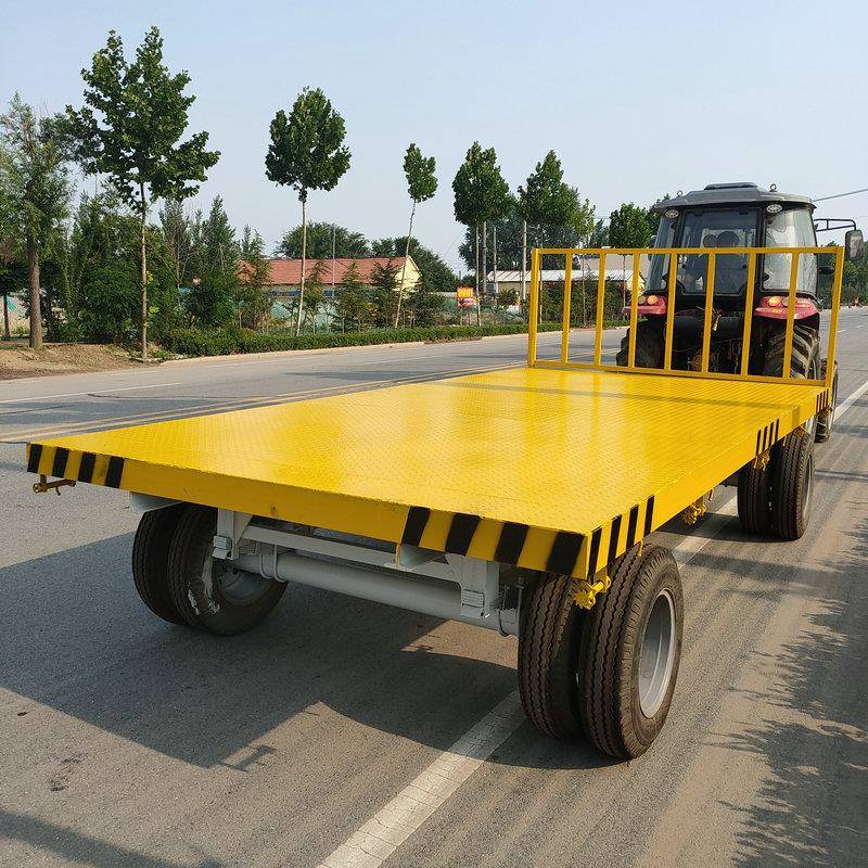 厂家货物搬运用平板拖车重型四轮平板拖车码头港口物资运输车