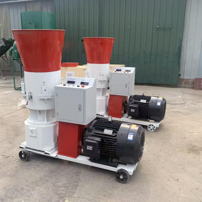 养鱼饲料颗粒机花生皮秸秆饲料颗粒机成套设备鹌鹑饲料颗粒机