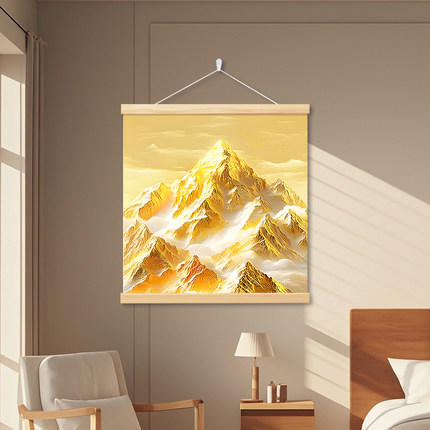 新中式金山画靠山图客厅沙发挂画现代简约入户玄关背景墙壁装饰画