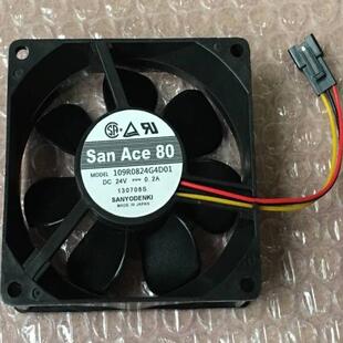 全新San ace80 109R0824G4D01 8025 24V 0.2A 3线轴流变频器风扇