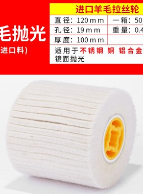拉丝轮不锈钢专用羊毛尼龙砂布轮金属铜打磨拉丝机进口纤维抛光轮