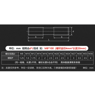 8.8级碳钢双头螺栓两头螺柱M36M39*x150x180x190x200x210x220x300