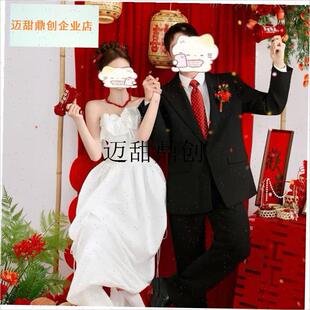 字油纸灯笼新中式婚庆摄影道具结婚装饰布置拍照X道具平安喜乐,