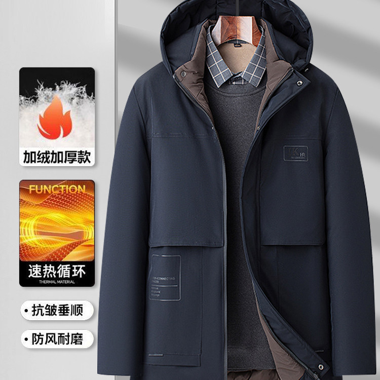 中老年男士棉衣冬季新款保暖棉服男款连帽外套棉袄中年爸爸装衣服