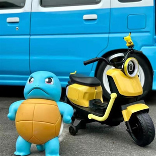 杰尼龟车顶摆件车载外装饰品玩偶汽车公仔红大号披风尾部车尾挂件