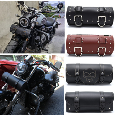 踏板摩托车电动车复古通用吉拉300皮革防水挂包车头包尾包边包