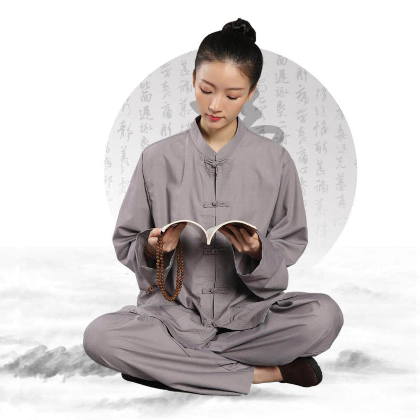 法会高档居士服套装立领盘扣中