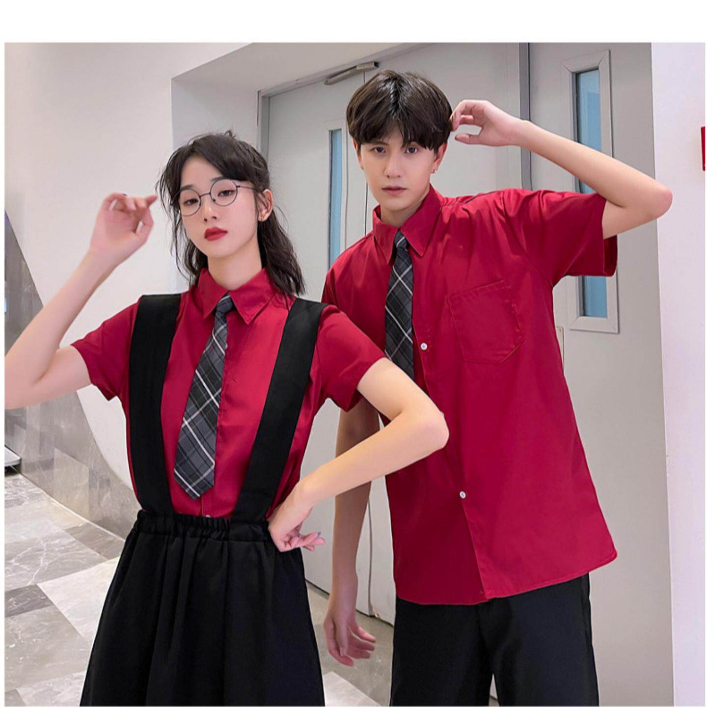 国庆节学院风中学生爱国红歌班服