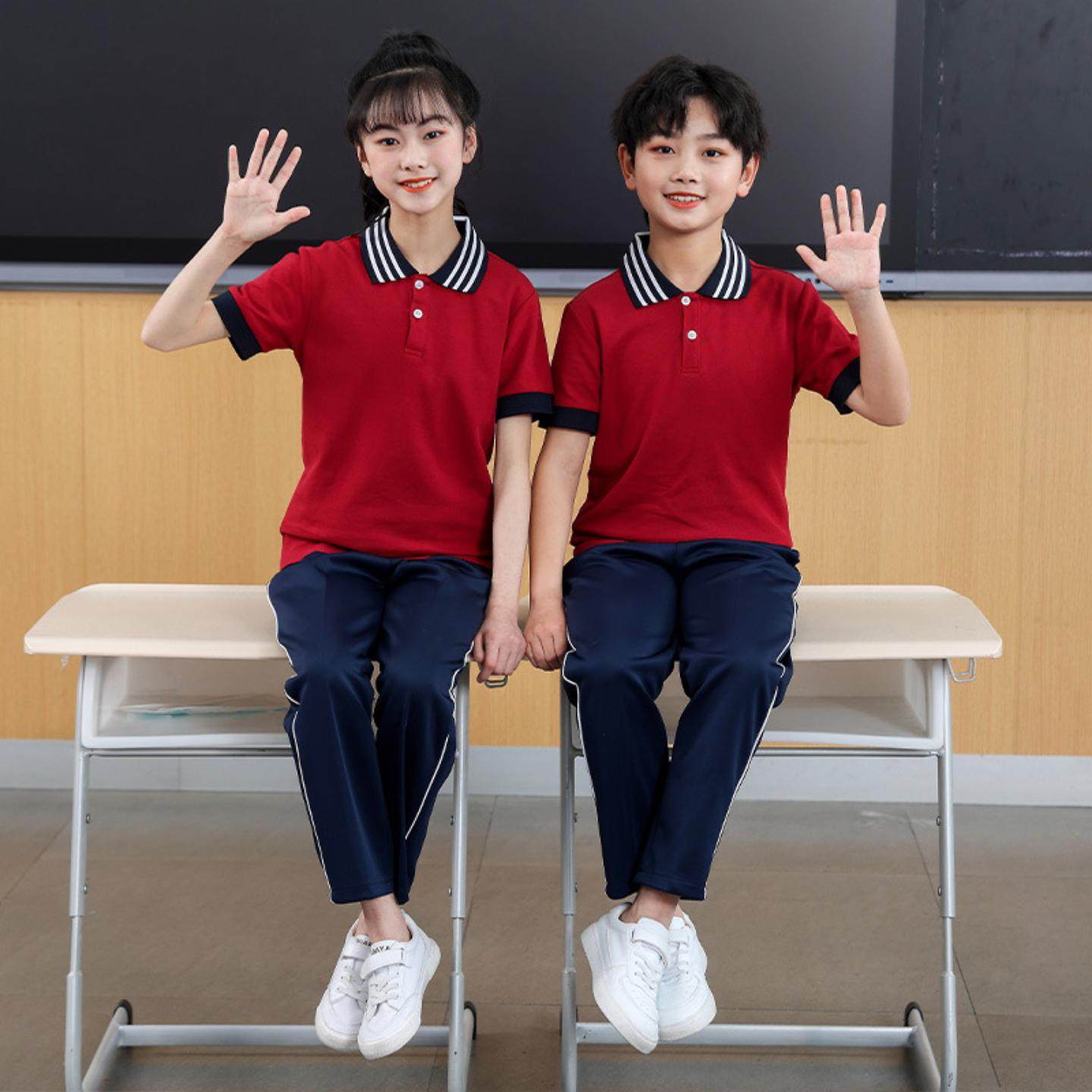 夏季中学生新款校服套装小学
