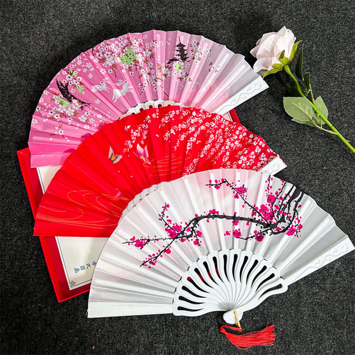 寸塑料扇子折扇中女式学生夏季