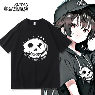 周防有希周边同款cos短袖T恤不时轻声地以俄语遮羞的邻座艾莉衣服