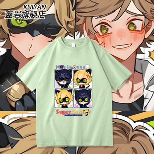 瓢虫雷迪周边黑猫诺儿马丽娜动漫短袖T恤男女夏季二次元衣服上衣