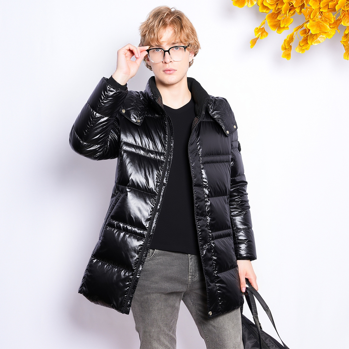 J.benato/宾度高端黑色羽绒服