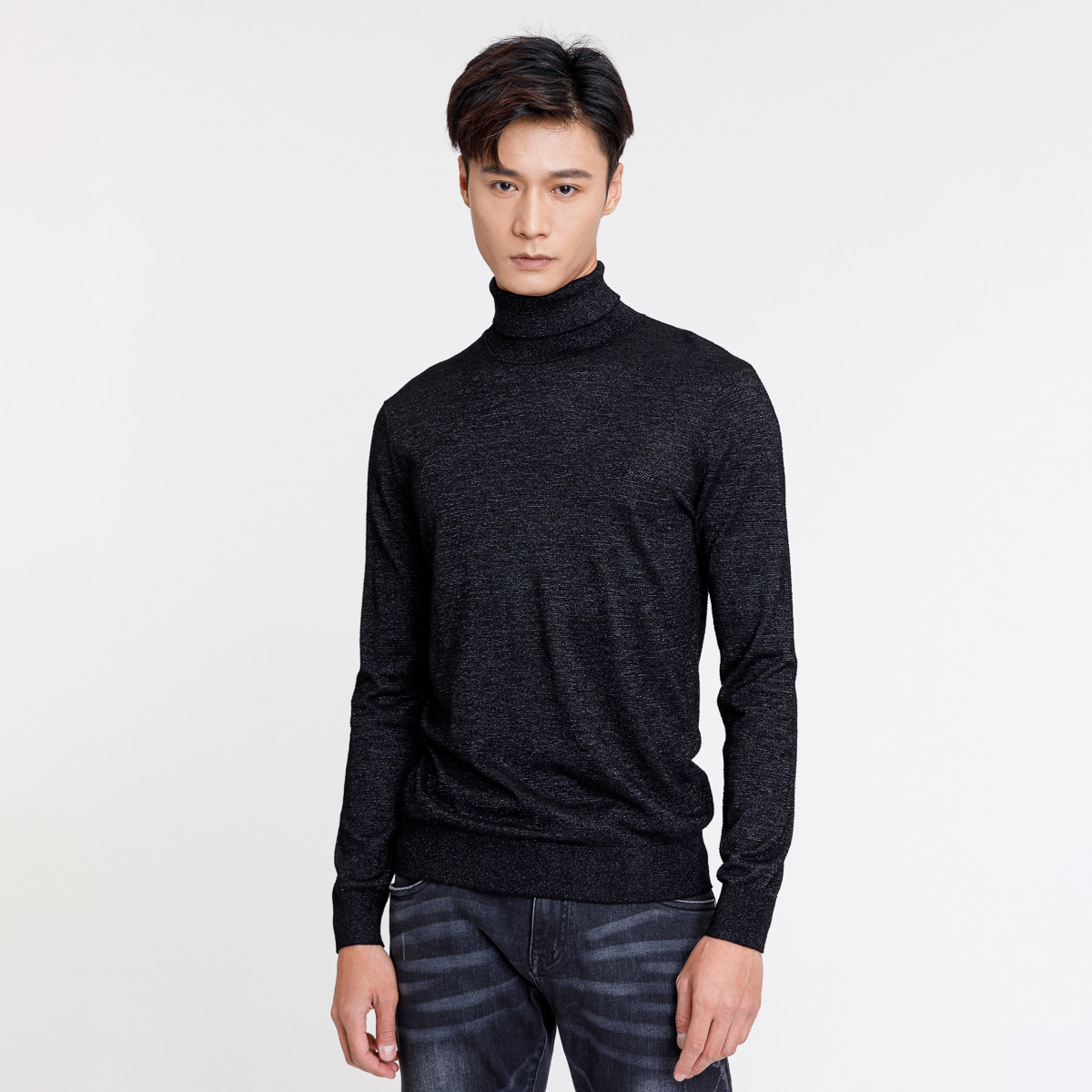 J.benato/宾度高领天丝针织衫