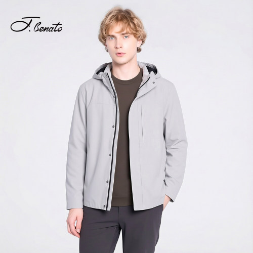 J.Benato连帽轻薄保暖羽绒服男