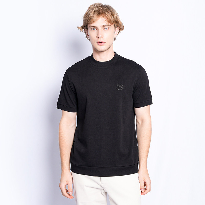 宾度2025年秋季新款黑色短袖T恤