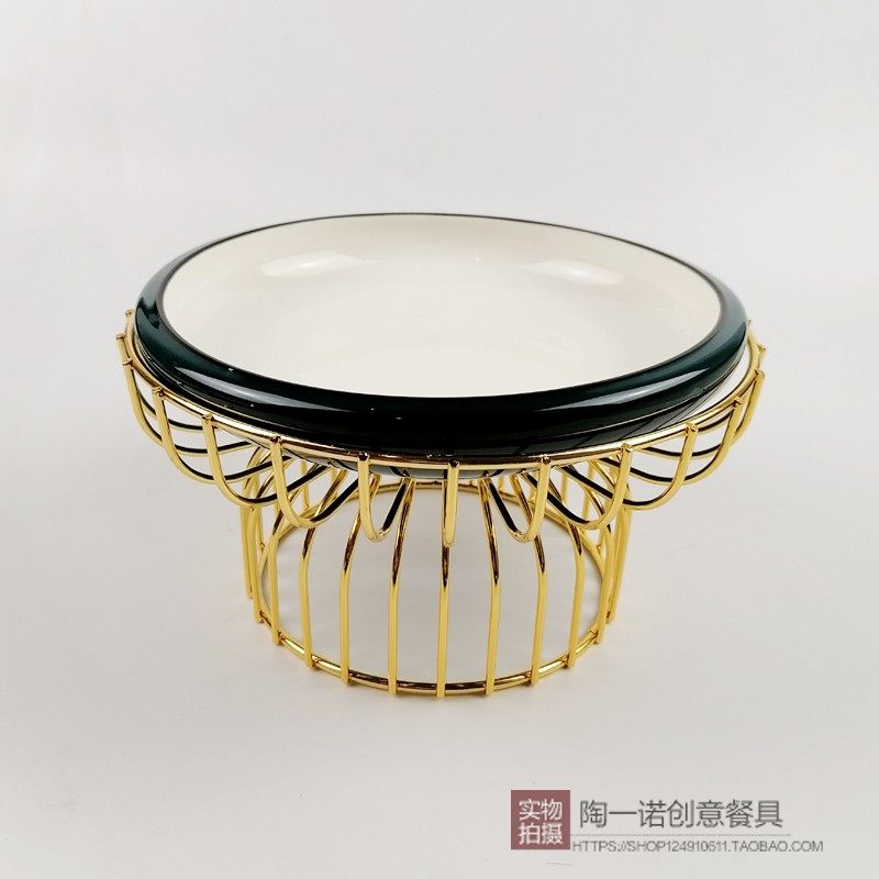 新品明档展示餐具高脚架底座特色凉菜盘水果盘高端酒店主题餐厅盘