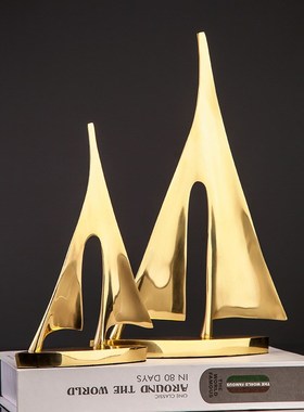 一帆风顺帆船摆件北欧现轻奢创意家居客厅酒柜装饰品公室送礼摆设