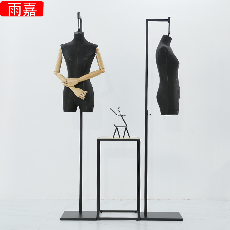 高档服装店橱窗吊挂模特道具女装半身人台展示架全身男装模特架子