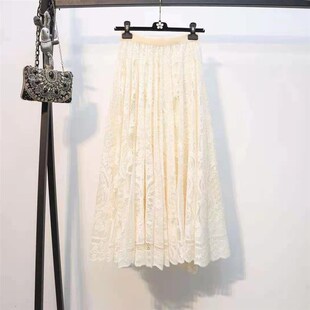 旗袍内搭衬裙蕾丝网纱半身裙松紧腰复古百搭旗袍搭配打底遮胯显瘦